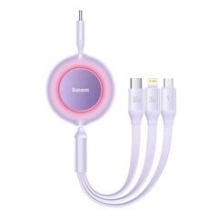 Baseus Bright Mirror 4, USB-C 3-in-1 cable for micro USB / USB-C / Lightning 100W / 3.5A 1.1m (Purple) цена и информация | Кабели для телефонов | pigu.lt