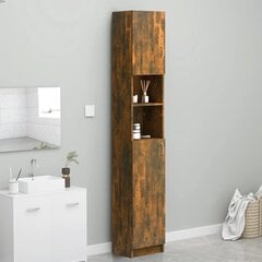 Vonios spintelė, dūminio ąžuolo, 32x25,5x190cm, mediena kaina ir informacija | Vonios komplektai | pigu.lt