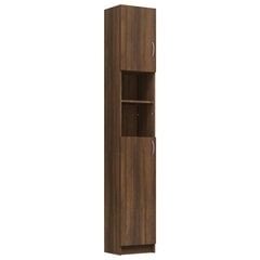 vidaXL Vonios spintelė, ruda ąžuolo, 32x25,5x190cm, apdirbta mediena цена и информация | Шкафчики для ванной | pigu.lt