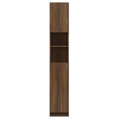 vidaXL Vonios spintelė, ruda ąžuolo, 32x25,5x190cm, apdirbta mediena kaina ir informacija | Vonios spintelės | pigu.lt