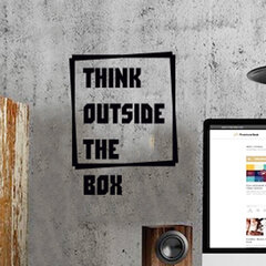 Мотивационная цитата дизайнерская наклейка на стену "Think outside the box" цена и информация | Интерьерные наклейки | pigu.lt