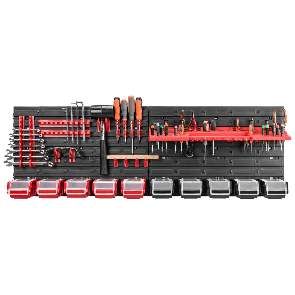 Sienelė įrankiams su įvairiomis lentynomis 115 x 39 cm kaina ir informacija | Įrankių dėžės, laikikliai | pigu.lt