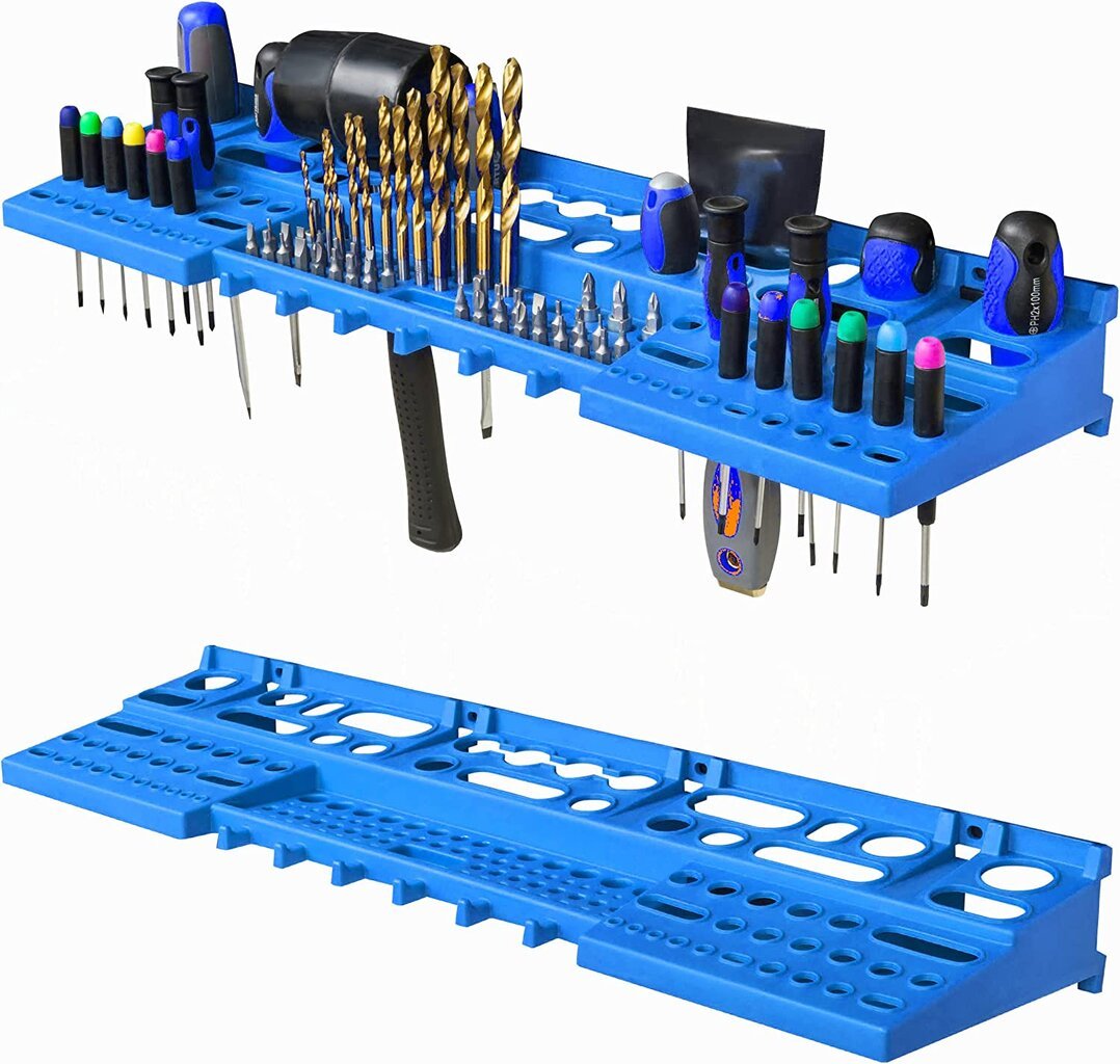 Sienelė įrankiams su įvairiomis lentynomis 234 x 78 cm kaina ir informacija | Įrankių dėžės, laikikliai | pigu.lt