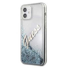 Guess GUHCP12SGLVSBL iPhone 12 mini 5,4" niebieski|blue hardcase Glitter Vintage Script цена и информация | Чехлы для телефонов | pigu.lt