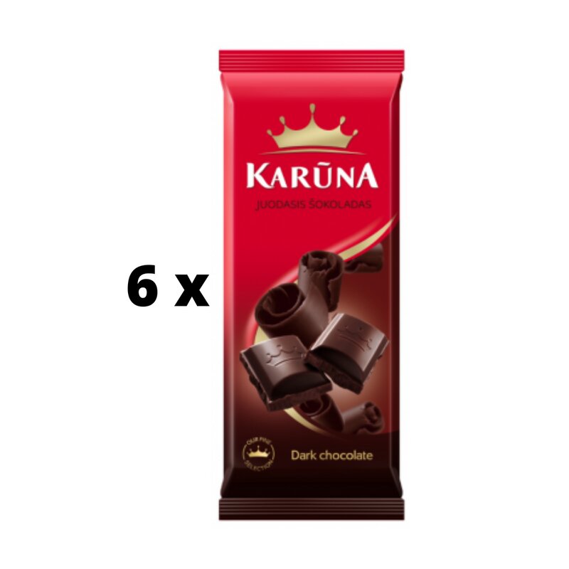 Šokoladas Karūna, juodasis, 80 g x 6 vnt. цена и информация | Saldumynai | pigu.lt