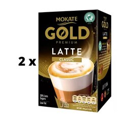 Кофейный напиток MOKATE Gold Premium Latte Classic, 10 x 14 г x 2 шт. упаковка цена и информация | Кофе, какао | pigu.lt
