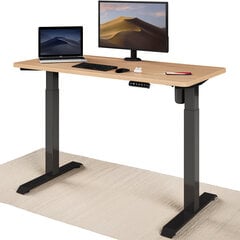 Регулируемый по высоте стол Desktronic с электроприводом, с разъемами USB A и C, Черные ноги, Дубовая столешница 120x60 см цена и информация | Компьютерные, письменные столы | pigu.lt