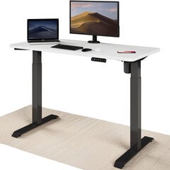 Регулируемый по высоте стол Desktronic с электроприводом, с разъемами USB A и C, Черные ноги, Белая столешница 120x60 см цена и информация | Компьютерные, письменные столы | pigu.lt