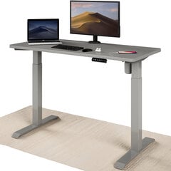 Регулируемый по высоте стол Desktronic с электроприводом, с разъемами USB A и C, Серые ноги, Серая столешница 120x60 см цена и информация | Компьютерные, письменные столы | pigu.lt