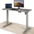 Регулируемый по высоте стол Desktronic с электроприводом, с разъемами USB A и C, Серые ноги, Серая столешница 120x60 см