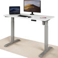 Регулируемый по высоте стол Desktronic с электроприводом, с разъемами USB A и C, Серые ноги, Белая столешница 120x60 см