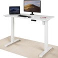 Elektrinis reguliuojamo aukščio stalas Desktronic su USB A ir C jungtimis, Baltos kojos, Baltas stalviršis 120x60cm