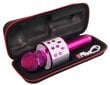 Karaoke mikrofonas su dėklu, rožinis цена и информация | Mikrofonai | pigu.lt