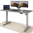 Регулируемый по высоте стол Desktronic с электроприводом, с разъемами USB A и C, Серые ноги, Серая столешница 160x80 см