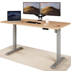 Регулируемый по высоте стол Desktronic с электроприводом, с разъемами USB A и C, Серые ноги, Дубовая столешница 160x80 см цена и информация | Компьютерные, письменные столы | pigu.lt