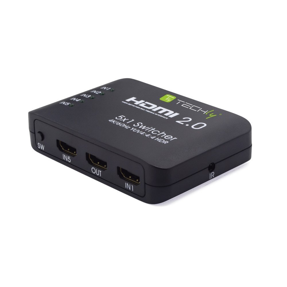 Jungiklis Techly HDMI 2.0 5x1 4K*60Hz HDR kaina ir informacija | Adapteriai, USB šakotuvai | pigu.lt