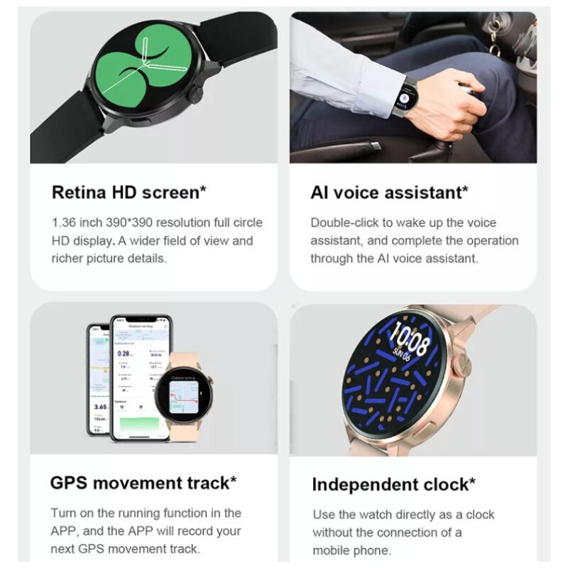 DT4 Pink kaina ir informacija | Išmanieji laikrodžiai (smartwatch) | pigu.lt