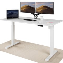 Elektrinis reguliuojamo aukščio stalas Desktronic su USB A ir C jungtimis, Baltos kojos, Baltas stalviršis 160x80cm kaina ir informacija | Kompiuteriniai, rašomieji stalai | pigu.lt
