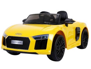 Vienvietis elektromobilis Audi R8, geltonas kaina ir informacija | Elektromobiliai vaikams | pigu.lt