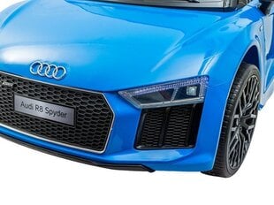 Vienvietis elektromobilis Audi R8, mėlynas kaina ir informacija | Elektromobiliai vaikams | pigu.lt