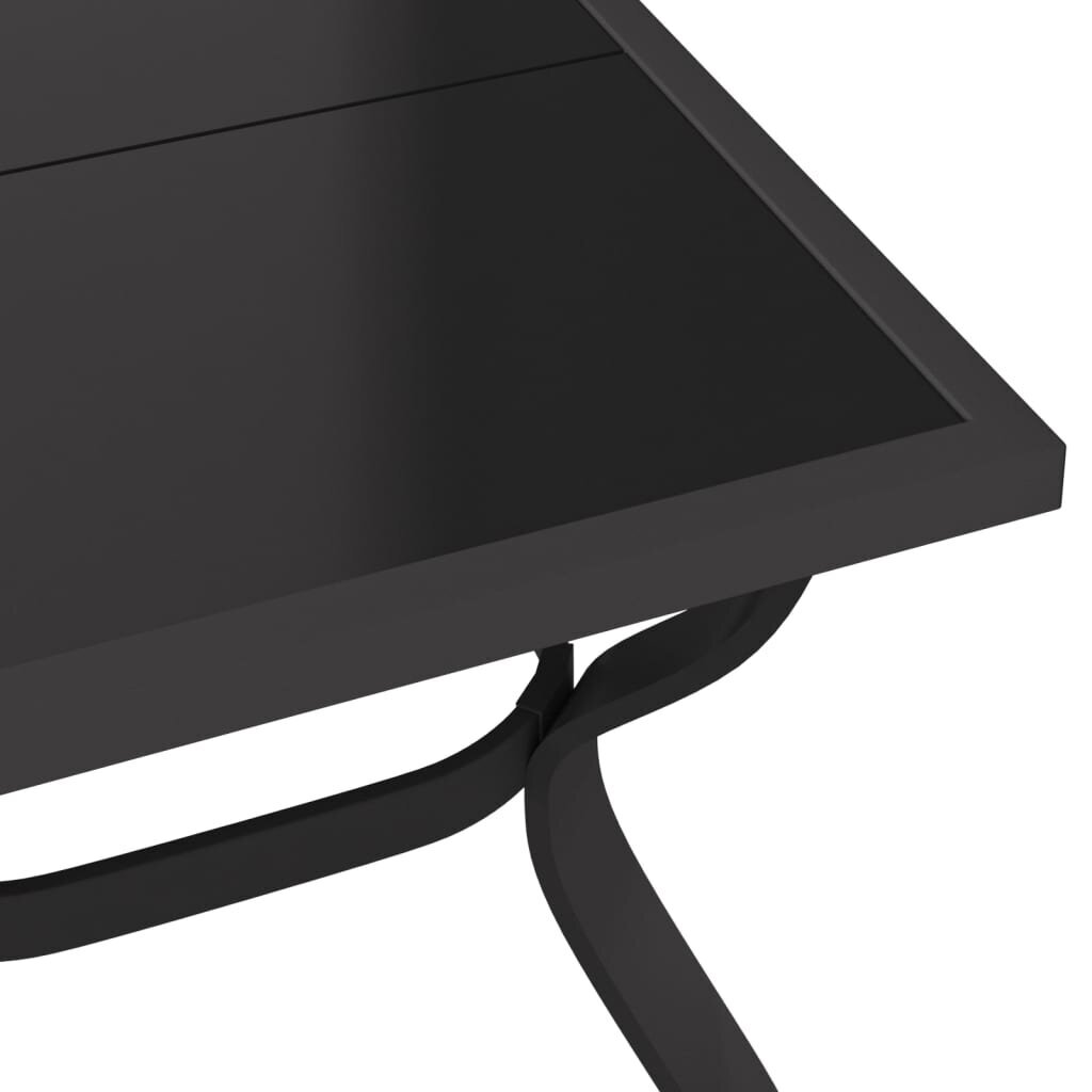 Sodo stalas, pilkas ir juodas, 180x80x70cm, plienas ir stiklas цена и информация | Lauko stalai, staliukai | pigu.lt