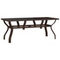 Sodo stalas, rudas ir juodas, 180x80x70cm, plienas ir stiklas kaina ir informacija | Lauko stalai, staliukai | pigu.lt