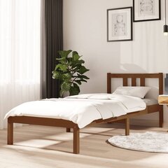 Каркас кровати, медово-коричневый, 75x190см, дерево, односпальная кровать цена и информация | Кровати | pigu.lt