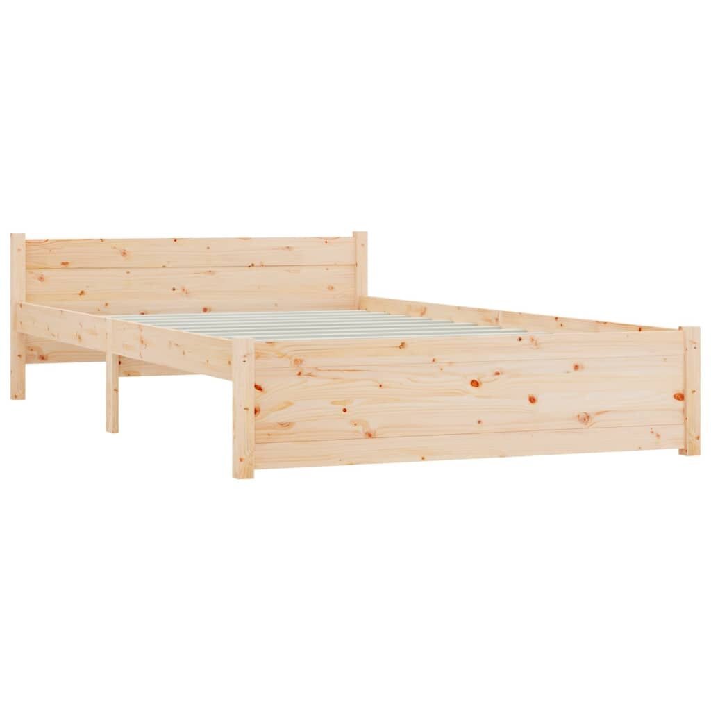 VidaXL Lovos rėmas, 140 x 200 cm, medienos masyvas kaina ir informacija | Lovos | pigu.lt