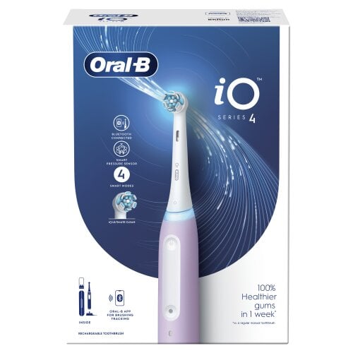Oral-B iO4 Series Lavender цена и информация | Elektriniai dantų šepetėliai | pigu.lt