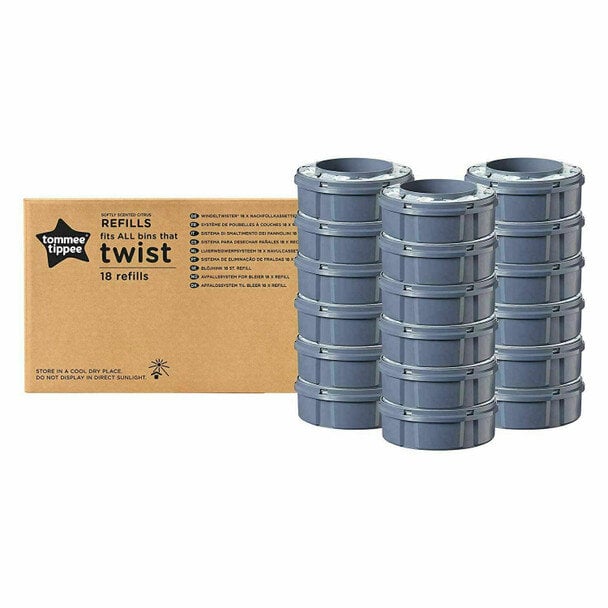 Tommee Tippee kasetės Sangenic Twist and Click sauskelnių konteineriui, 18 vnt. kaina ir informacija | Sauskelnės | pigu.lt