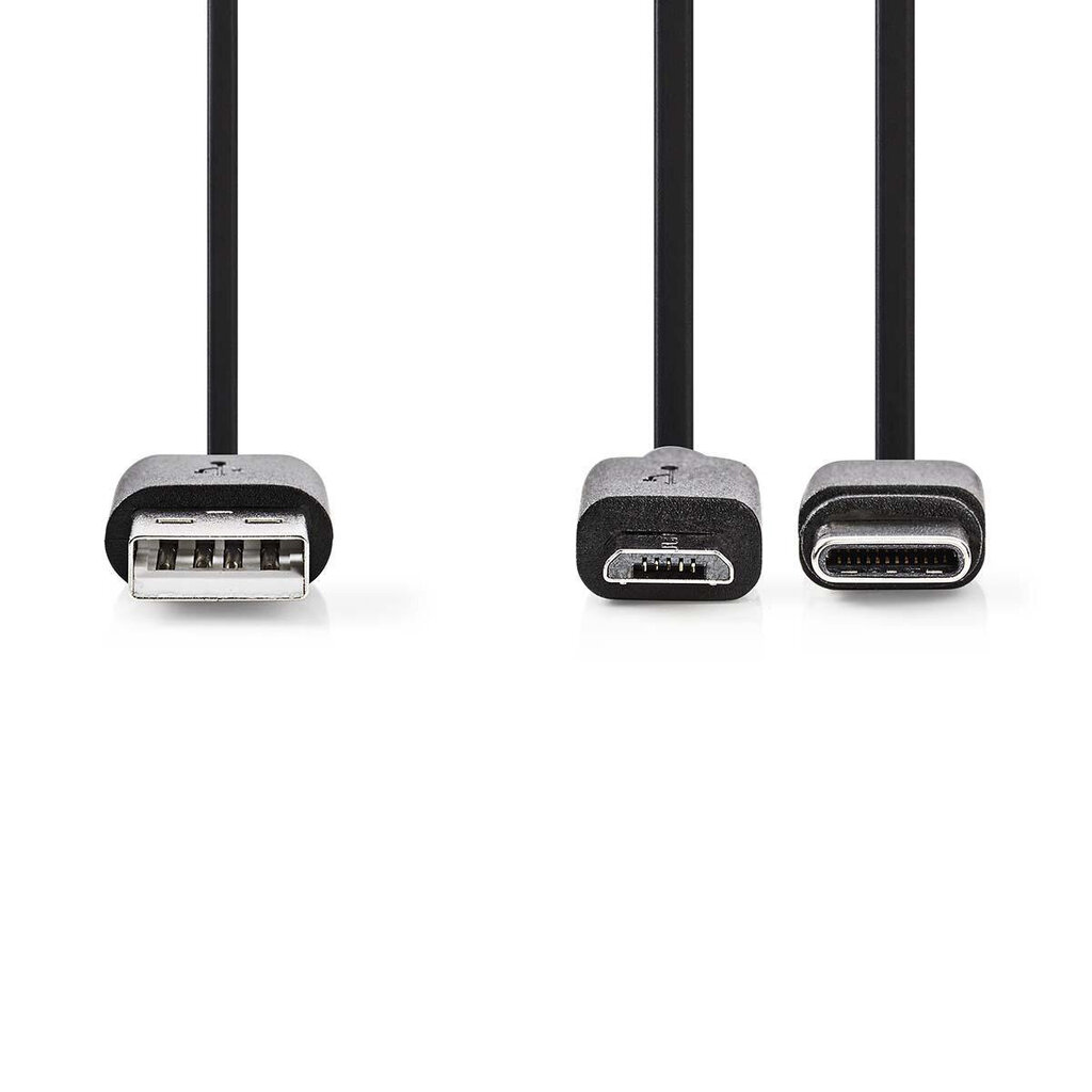 C tipo / mikro USB laidas, 1 m, juodas, USB 2.0 kaina ir informacija | Laidai telefonams | pigu.lt