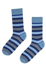 Мужские костюмные носки в полоску синего цвета из мерсеризованного хлопка FRIDAY цена и информация | Мужские носки | pigu.lt