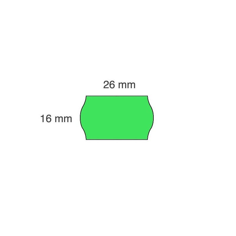 Lipnios etiketės į kainų ženklintuvus, 26x16mm, banguot., žalios sp. kaina ir informacija | Kanceliarinės prekės | pigu.lt