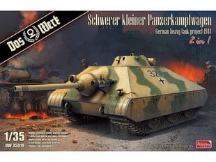 Сборная пластиковая модель Das Werk - Schwerer kleiner Panzerkampfwagen German heavy tank project 1944 - 2 in 1, 1/35, 35019 цена и информация | Конструкторы и кубики | pigu.lt