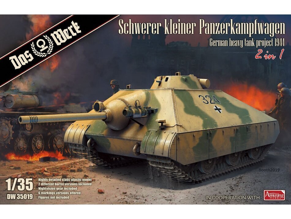 Konstruktorius Das Werk - Schwerer kleiner Panzerkampfwagen German heavy tank project 1944 - 2 in 1, 1/35, 35019 kaina ir informacija | Konstruktoriai ir kaladėlės | pigu.lt
