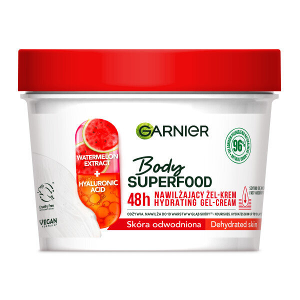 Drėkinamasis kūno kremas išsausėjusiai odai Garnier Body Superfood Hydrating Cream, 380 ml kaina ir informacija | Kūno kremai, losjonai | pigu.lt