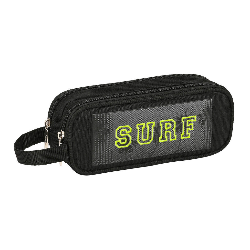 Mokyklinis dėklas Safta Surf Juoda (21 x 8 x 6 cm) kaina ir informacija | Kanceliarinės prekės | pigu.lt