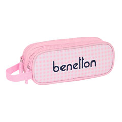 Двойной пенал Benetton Vichy, розовый (21 x 8 x 6 см) цена и информация | Канцелярские товары | pigu.lt