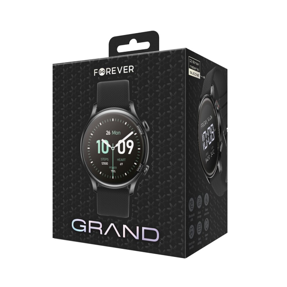 Forever Grand SW-700 Black kaina ir informacija | Išmanieji laikrodžiai (smartwatch) | pigu.lt