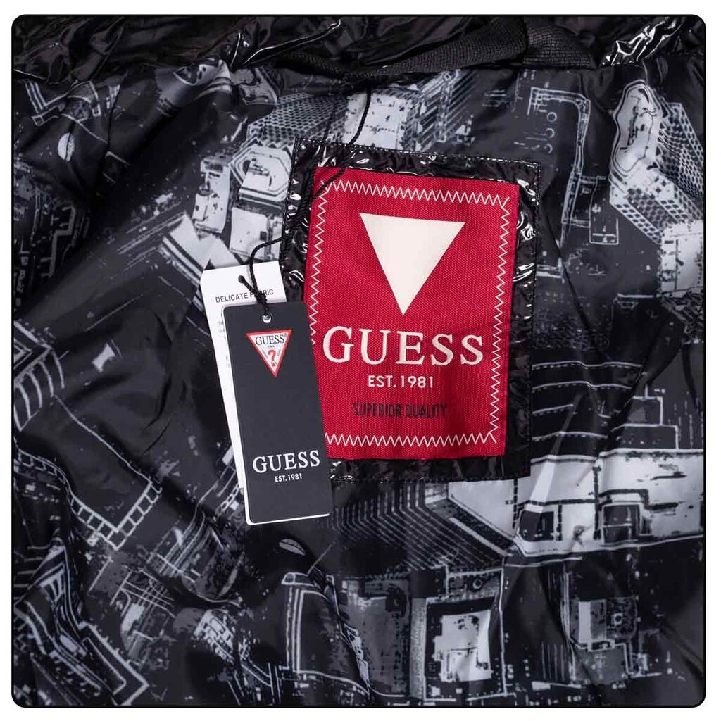 Striukė vyrams Guess 48319, juoda kaina ir informacija | Vyriškos striukės | pigu.lt