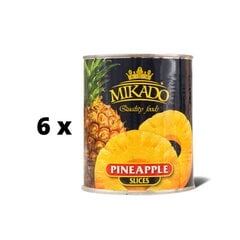 Ananasų griežinėliai Mikado, 565 g / 340 g x 6 vnt. kaina ir informacija | Konservuotas maistas | pigu.lt