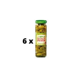 Оливки Premium Seville зеленые без косточки, размер S, упаковка 6 шт. по 142/70 г цена и информация | Консервы | pigu.lt