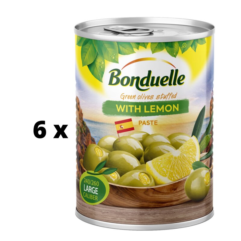 Žaliosios alyvuogės Bonduelle su citrina, 300g x 6 vnt. kaina ir informacija | Konservuotas maistas | pigu.lt