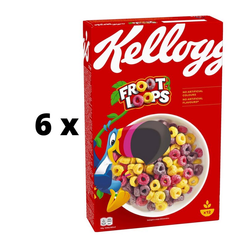 Dribsniai Kellogg's Froot Loops 375g x 6 vnt. цена и информация | Sausi pusryčiai | pigu.lt