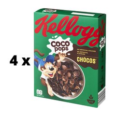 Dribsniai Kellogg's Coco Pops Chocos, 375g x 4 vnt. kaina ir informacija | Sausi pusryčiai | pigu.lt