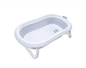 Складная ванна с электронным термометром и подушкой Primabobo Premium для ванны, 80 см, серая цена и информация | Товары для купания | pigu.lt