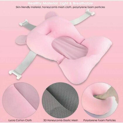 Primabobo Premium sulankstoma vonia su elektroniniu termometru ir vonios pagalve, 80 cm, rožinė цена и информация | Maudynių priemonės | pigu.lt