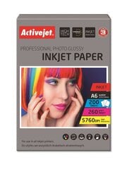 Fotopopierius rašaliniams spausdintuvams Activejet AP6-260GR200, A6, 200 vnt kaina ir informacija | Kanceliarinės prekės | pigu.lt