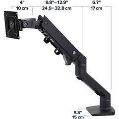 Настольная подставка для экрана Ergotron 45-647-224 18 kg Чёрный цена и информация | Кронштейны для монитора | pigu.lt