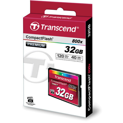 MEMORY COMPACT FLASH 32GB/800X TS32GCF800 TRANSCEND kaina ir informacija | Atminties kortelės fotoaparatams, kameroms | pigu.lt